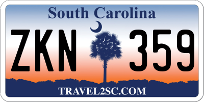 SC license plate ZKN359
