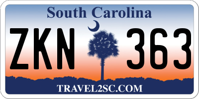 SC license plate ZKN363
