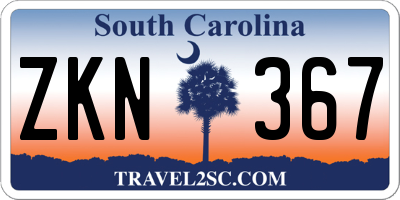 SC license plate ZKN367