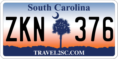SC license plate ZKN376
