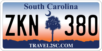 SC license plate ZKN380