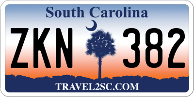 SC license plate ZKN382