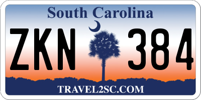 SC license plate ZKN384