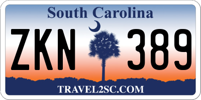 SC license plate ZKN389