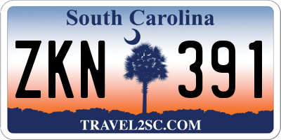SC license plate ZKN391