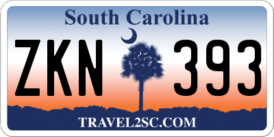 SC license plate ZKN393