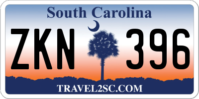 SC license plate ZKN396