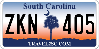 SC license plate ZKN405
