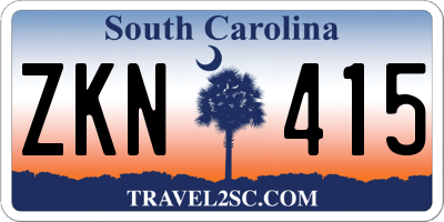 SC license plate ZKN415