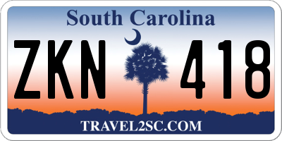 SC license plate ZKN418