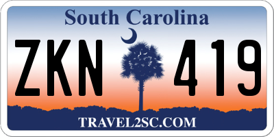 SC license plate ZKN419