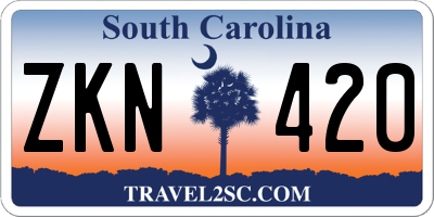 SC license plate ZKN420