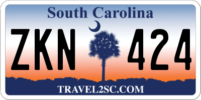 SC license plate ZKN424