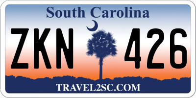 SC license plate ZKN426