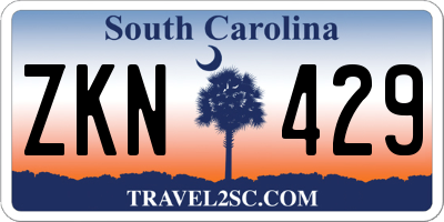 SC license plate ZKN429