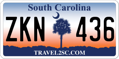 SC license plate ZKN436