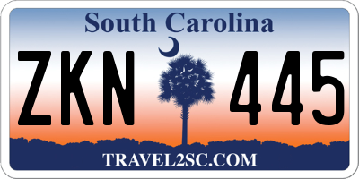SC license plate ZKN445