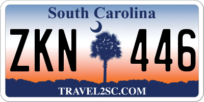 SC license plate ZKN446