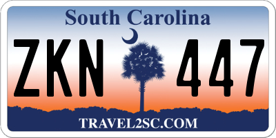 SC license plate ZKN447