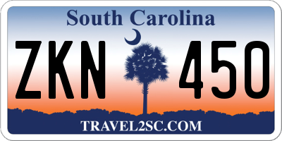 SC license plate ZKN450
