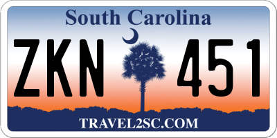SC license plate ZKN451