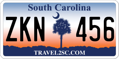 SC license plate ZKN456