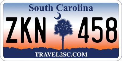 SC license plate ZKN458