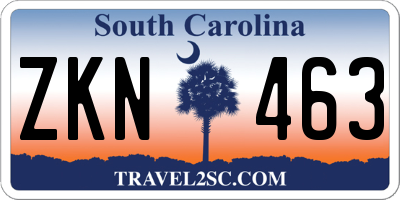 SC license plate ZKN463