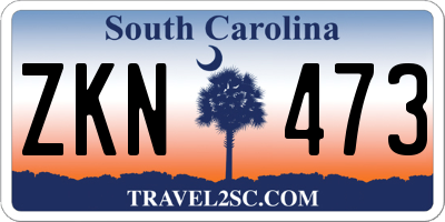 SC license plate ZKN473