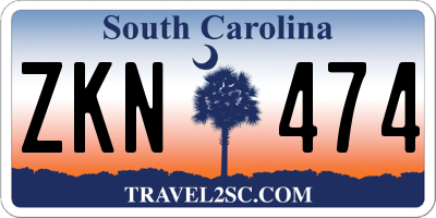 SC license plate ZKN474