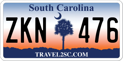 SC license plate ZKN476