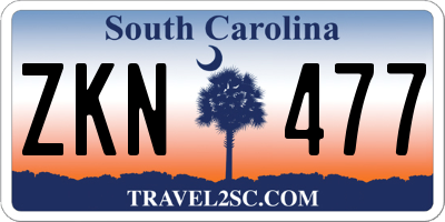 SC license plate ZKN477