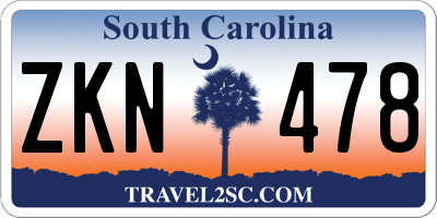 SC license plate ZKN478