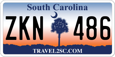 SC license plate ZKN486