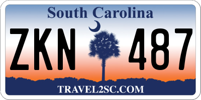 SC license plate ZKN487
