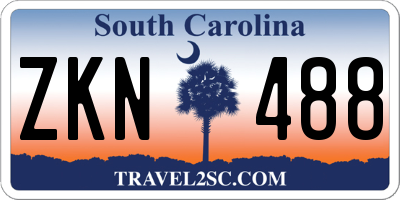 SC license plate ZKN488