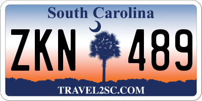 SC license plate ZKN489