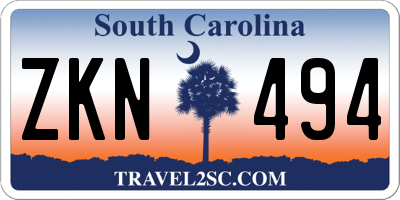SC license plate ZKN494
