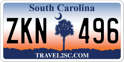 SC license plate ZKN496