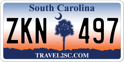 SC license plate ZKN497