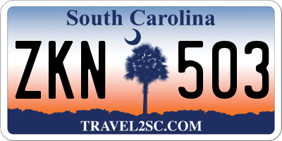 SC license plate ZKN503