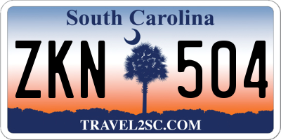 SC license plate ZKN504
