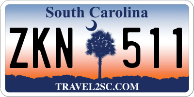 SC license plate ZKN511