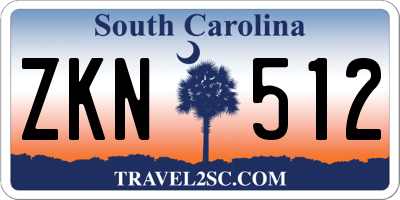 SC license plate ZKN512