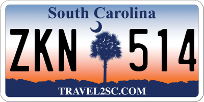 SC license plate ZKN514