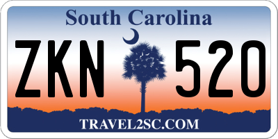 SC license plate ZKN520