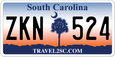 SC license plate ZKN524