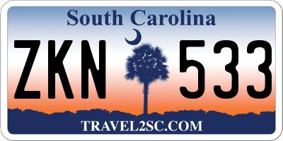 SC license plate ZKN533