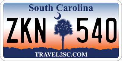 SC license plate ZKN540