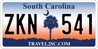SC license plate ZKN541